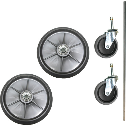 Ensemble de roues &agrave; roulement &agrave; billes et roulettes pour chariot de nettoyage et d'entretien Canadian Safety Group Inc.
