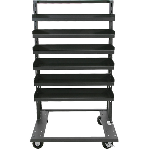 Chariot &agrave; cadre en A robuste &agrave; un c&ocirc;t&eacute; avec 6 plateaux &agrave; rebords, 38" x 25" x 63", Capacit&eacute; 2500 lb Canadian Safety Group Inc.