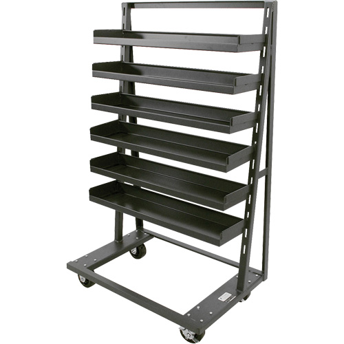 Chariot &agrave; cadre en A robuste &agrave; un c&ocirc;t&eacute; avec 6 plateaux &agrave; rebords, 38" x 25" x 63", Capacit&eacute; 2500 lb Canadian Safety Group Inc.