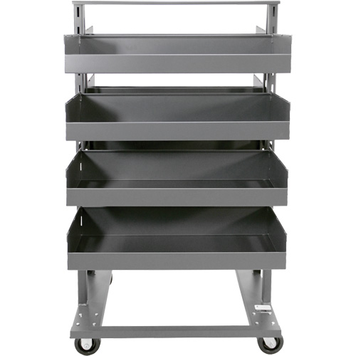 Chariot &agrave; cadre en A robuste &agrave; deux c&ocirc;t&eacute;s avec 8 grands plateaux &agrave; rebords, 38" x 30" x 63", Capacit&eacute; 2500 lb Canadian Safety Group Inc.