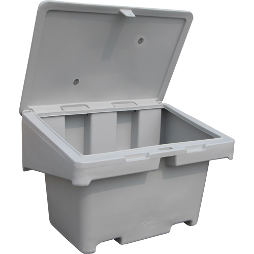 Contenants pour sel & sable SOS, Avec Moraillon, 42" x 29" x 30", 11 pi³, Gris Canadian Safety Group Inc.