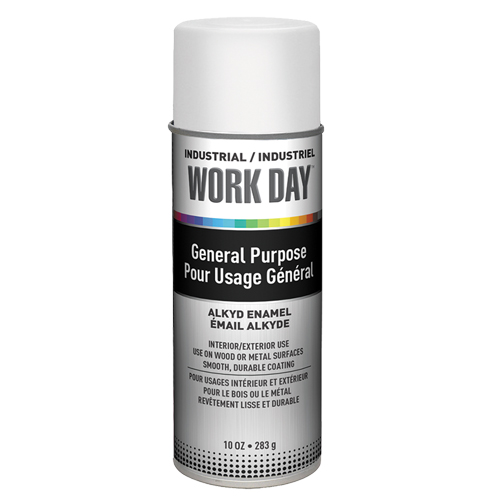 Industrial Work Day Paint, White, Gloss, 10 oz., Aerosol Can Canadian Safety Group Inc.