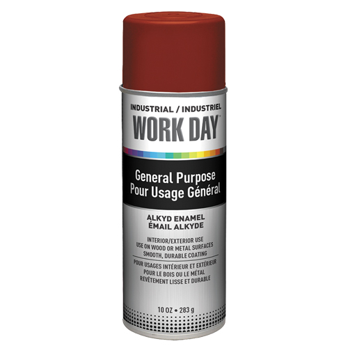 Peinture industrielle Work Day, Rouge, Tr&egrave;s mat, 10 oz, Canette a&eacute;rosol Canadian Safety Group Inc.