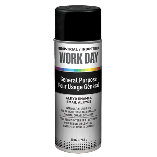 Peinture industrielle Work Day, Noir, Tr&egrave;s mat, 10 oz, Canette a&eacute;rosol Canadian Safety Group Inc.