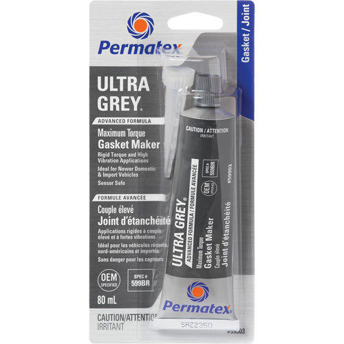 Ultra Grey&reg; Gasket Maker, Tube, 80 ml, -54°C - 260°C/-65°F - 500°F Canadian Safety Group Inc.