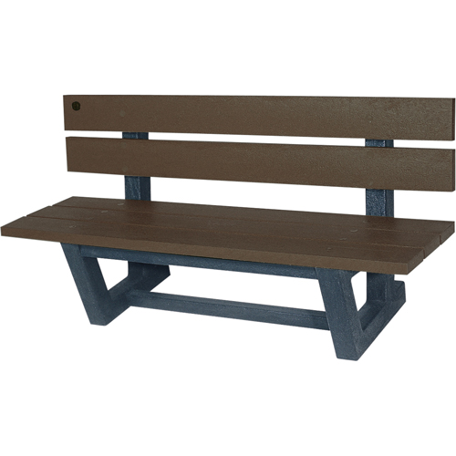Outdoor Park Benches, Recycled Plastic, 60" L x 22-13/16" W x 29-13/16" H, Umber Canadian Safety Group Inc.