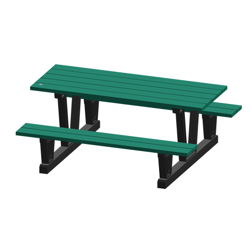Recycled Plastic Outdoor Picnic Tables, 72" L x 60-5/16" W, Green Canadian Safety Group Inc.