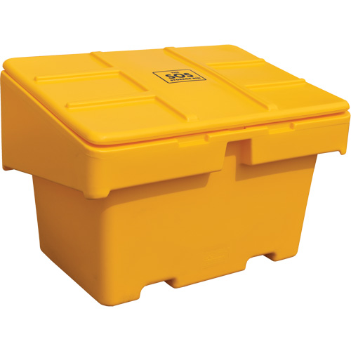 Salt Sand Container SOS, With Hasp, 48" x 33" x 34", 18.5 cu. Ft., Yellow Canadian Safety Group Inc.