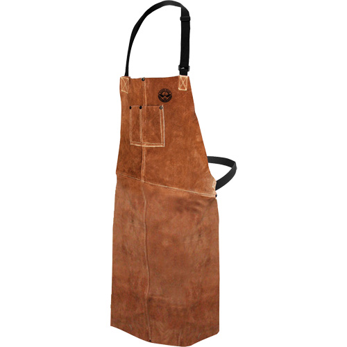 Leather Welding Apron, Bib, 36" L, Brown Canadian Safety Group Inc.