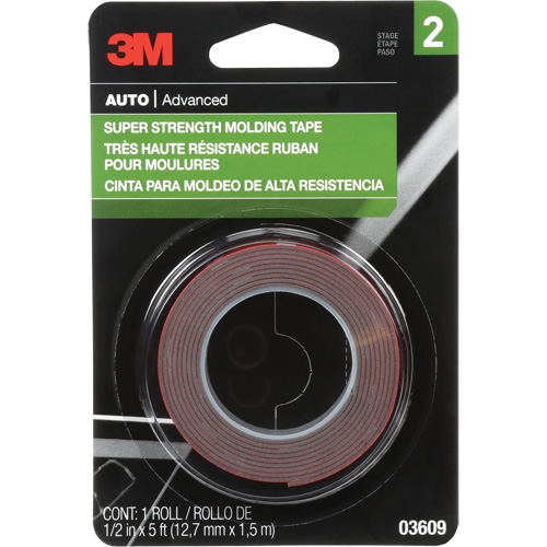 Super Strength Molding Tape, 1.52 m (5') L x 12.7 mm (1/2") W, 46 mils, Acrylic Canadian Safety Group Inc.