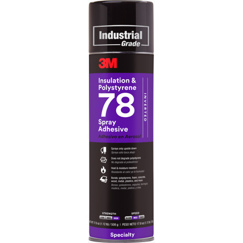 Adh&eacute;sif en a&eacute;rosol pour mousse isolante en polystyr&egrave;ne 78, 24 oz, Canette a&eacute;rosol, Transparent Canadian Safety Group Inc.