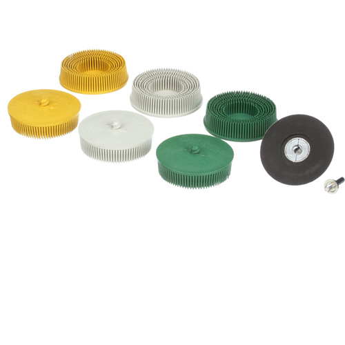 Roloc Bristle Disc Kit, Aluminum Oxide, Several Grit, 3" Dia. Canadian Safety Group Inc.