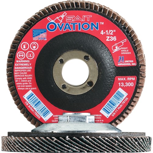 OVATION MEULE LAMELLE41/2X7/8 GRAIN36, 4-1/2" x 7/8", Type 27, Grain 36, Zirconium Canadian Safety Group Inc.