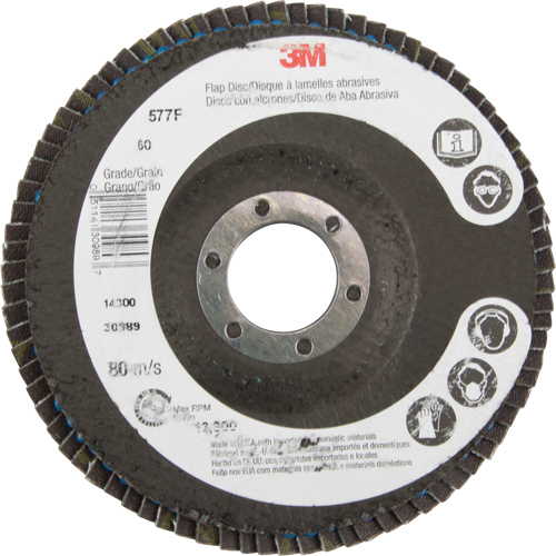 Disques &agrave; lamelles 577F, 4-1/2" x 7/8", Type 29, Grain 60, Zirconium Canadian Safety Group Inc.