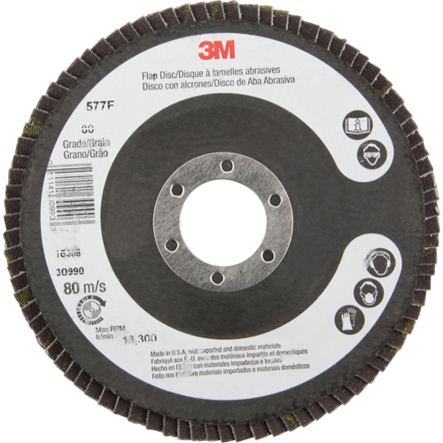 Disques &agrave; lamelles 577F, 4-1/2" x 7/8", Type 29, Grain 80, Zirconium Canadian Safety Group Inc.
