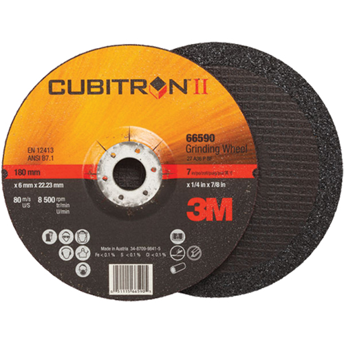 Cubitron II Depressed Centre Grinding Wheels, 4" x 1/4", 3/8" Arbor, Type 27 Canadian Safety Group Inc.