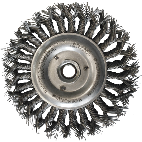 Brosses m&eacute;talliques &agrave; touret, Dia. 6", Fils 0,014", Arbre 5/8"-11, Acier Canadian Safety Group Inc.