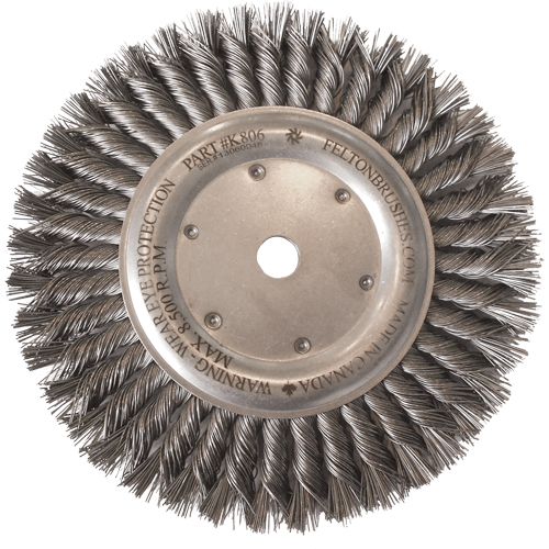 Brosses m&eacute;talliques &agrave; touret, Dia. 8", Fils 0,014", Arbre 5/8"-11, Acier Canadian Safety Group Inc.