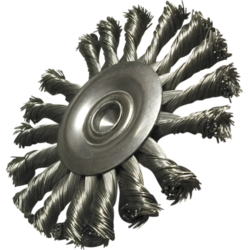 Circular Knotted Wire End Brushes, 3-1/2" Dia., 0.014" Wire Dia., 1/4" Shank Canadian Safety Group Inc.