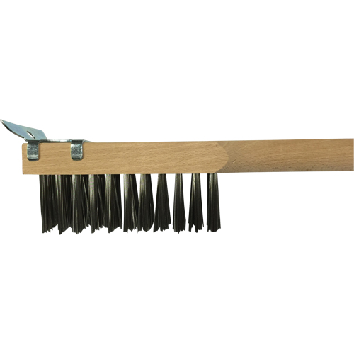 Scratch Brush With Scraper, Stainless Steel, 3 x 10 Wire Rows, 20" Long Canadian Safety Group Inc.