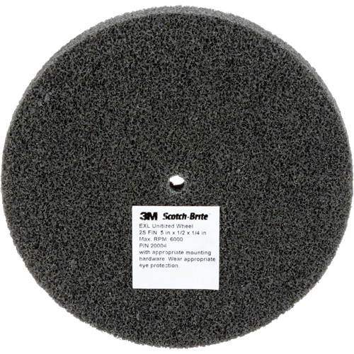 Meule unitaris&eacute;e EXL Scotch-Brite, 5" x 1/2", Arbre de 1/4", Grain de Fin, Carbure de silicium Canadian Safety Group Inc.
