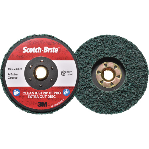 Scotch-Brite Clean & Strip XT Pro Extra Cut Disc, 4-1/2" Dia., Extra Coarse Grit, Aluminum Oxide Canadian Safety Group Inc.