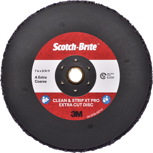 Scotch-Brite Clean & Strip XT Pro Extra Cut Disc, 7" Dia., Extra Coarse Grit, Aluminum Oxide Canadian Safety Group Inc.