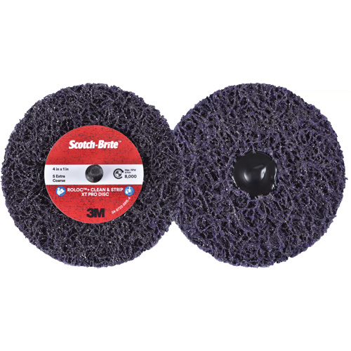 Scotch-Brite Roloc+ Clean & Strip XT Pro Disc, 4" Dia., Extra Coarse Grit, Silicon Carbide Canadian Safety Group Inc.