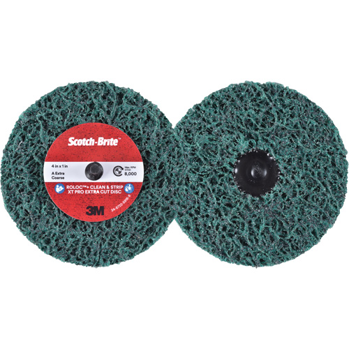 Disque extra coupe  Clean and Strip  XT Pro Roloc Scotch-Brite, 4" dia., Grain Extra grossier, Oxyde d'aluminium Canadian Safety Group Inc.