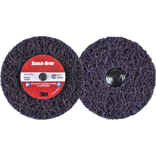 Disque  Clean and Strip  XT Pro Roloc Scotch-Brite, 4" dia., Grain Extra grossier, Carbure de silicium Canadian Safety Group Inc.