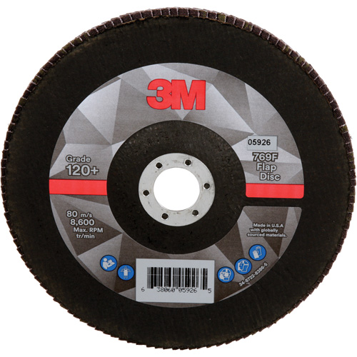 Disque &agrave; lamelles &agrave; changement rapide 769F, 7" x 7/8", Type 27, Grain 120+, Oxyde d'aluminium/C&eacute;ramique Canadian Safety Group Inc.