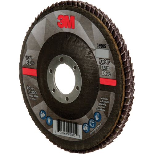 Disque &agrave; lamelles &agrave; changement rapide 769F, 4-1/2" x 7/8", Type 27, Grain 80+, C&eacute;ramique Canadian Safety Group Inc.