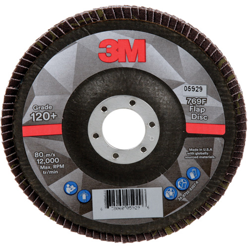 Disque &agrave; lamelles &agrave; changement rapide 769F, 5" x 7/8", Type 29, Grain 120+, C&eacute;ramique Canadian Safety Group Inc.