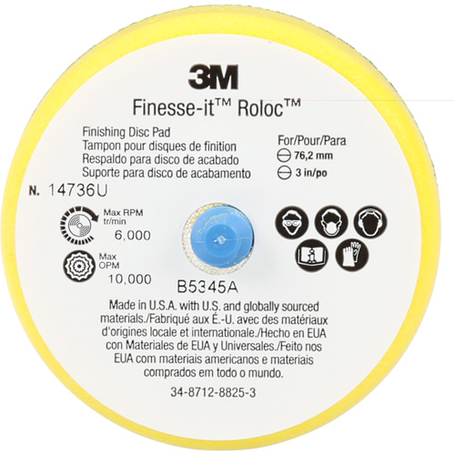 Tampon de finition pour disque Finesse-It Roloc, 3" dia. Canadian Safety Group Inc.