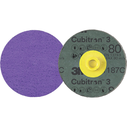 Disque en fibre Roloc Cubitron 3, 4" dia., Grain 80+, C&eacute;ramique Canadian Safety Group Inc.