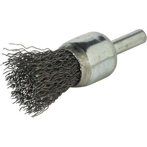 Brosse &agrave; fils cr&ecirc;p&eacute;s avec moyeu, 1", Fils 0,020", Tige 1/4" Canadian Safety Group Inc.