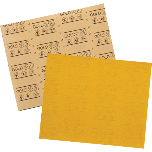 Gold Abrasive Sheet 12544, 9" x 11", 220 Grit, Aluminum Oxide Canadian Safety Group Inc.