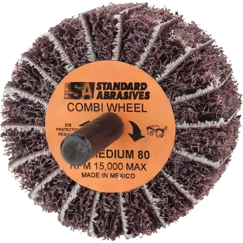Roue Combi Buff and Blend 898001 Standard Abrasives, 2" dia. x 1" la, Arbre 1/4", Oxyde d'aluminium Canadian Safety Group Inc.