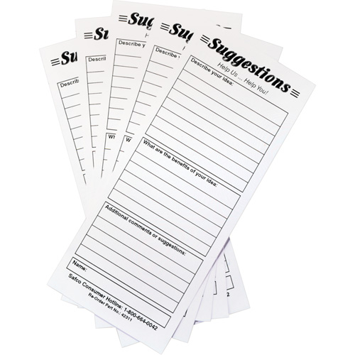 Boîtes &agrave; suggestions - Cartes de suggestions, 25 cartes/pqt Canadian Safety Group Inc.