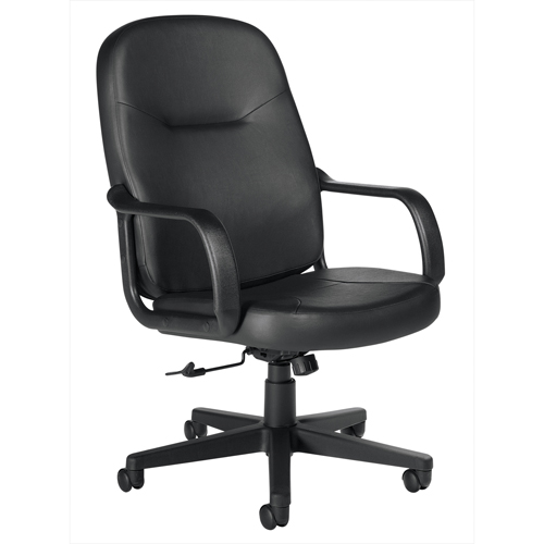 Fauteuil de bureau, Cuir, Noir Canadian Safety Group Inc.