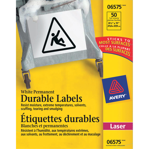 &eacute;tiquettes TrueBlock, Polyester, 11" lo x 8,5" h, Blanc Canadian Safety Group Inc.