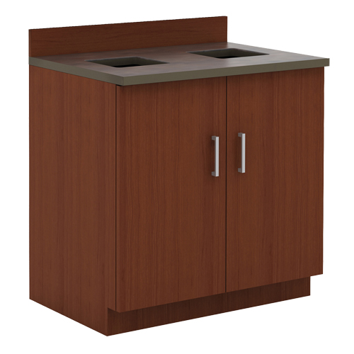 Modular Base Cabinet, Melamine, 39" H x 36" W x 25" D, Mahogany Canadian Safety Group Inc.