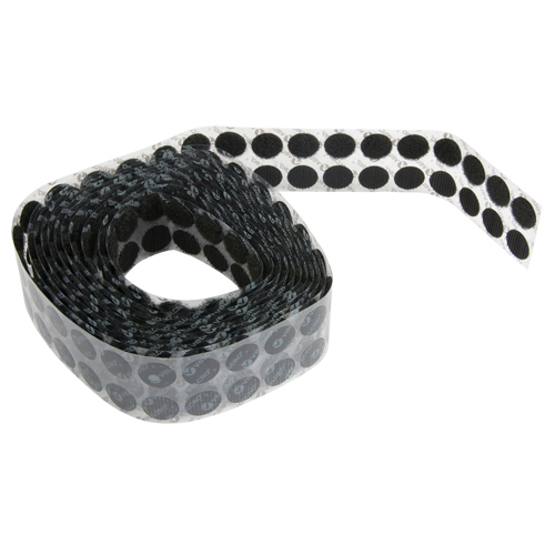 Attaches en jeton, Boucle et crochet, 3/4" dia., Adh&eacute;sif, Noir Canadian Safety Group Inc.