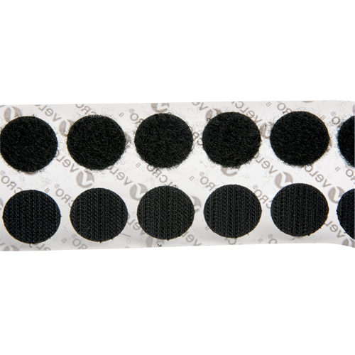 Attaches en jeton, Boucle et crochet, 3/4" dia., Adh&eacute;sif, Noir Canadian Safety Group Inc.