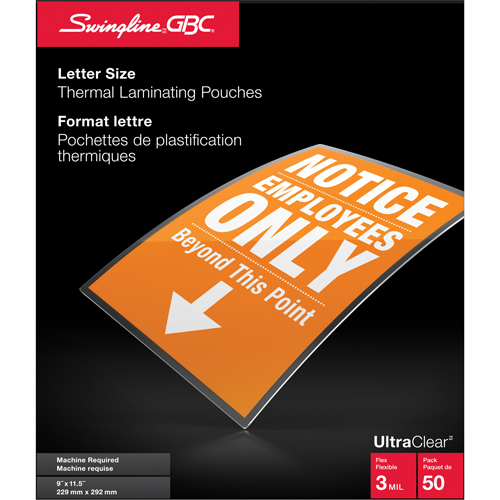 Swingline UltraClear Laminating Letter Pouches Canadian Safety Group Inc.