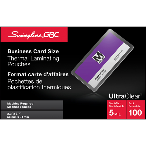 Swingline UltraClear Laminating Business Card Pouches Canadian Safety Group Inc.