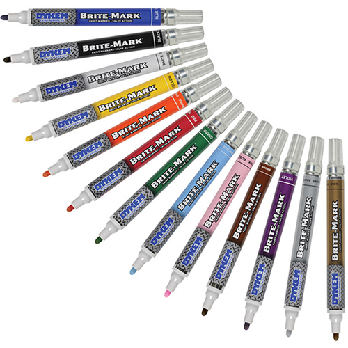 Brite-Mark&reg; Medium Paint Marker, Liquid, White Canadian Safety Group Inc.