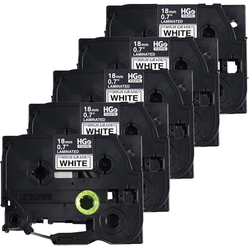 Laminated Tape, 18 mm x 8 m, Black on White Canadian Safety Group Inc.