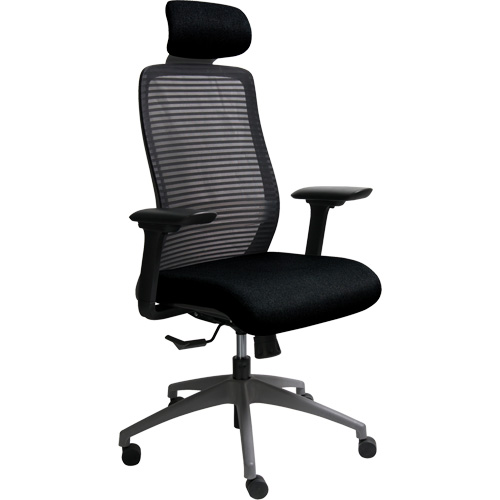 Chaise de bureau ajustable s&eacute;rie Era avec appui-t&ecirc;te, Tissu/Mailles, Noir, Capacit&eacute; 275 lb Canadian Safety Group Inc.