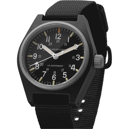 Montre au quartz d'usage g&eacute;n&eacute;ral avec MaraGlo, Analogique, &agrave; piles, 0,6" la x 1,3" p x 0,4" h, Noir Canadian Safety Group Inc.